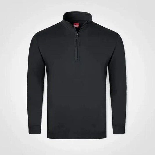 Quarter Zip Sweater – Custom Printed – Black