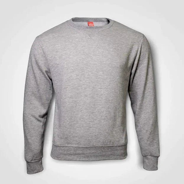 Basic Crew Neck Sweater – Custom Printed – Grey Melange
