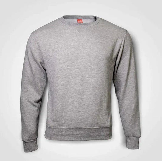 Basic Crew Neck Sweater – Custom Printed – Grey Melange