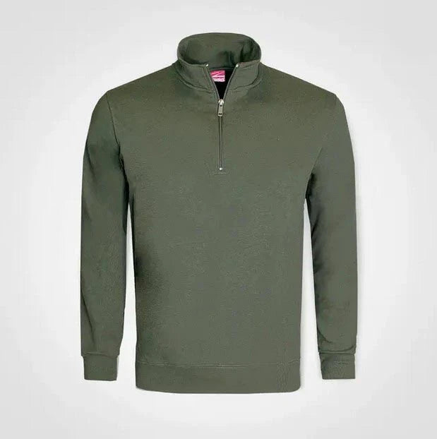 Quarter Zip Sweater – Custom Printed – Olive