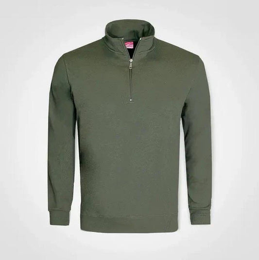 Quarter Zip Sweater – Custom Printed – Olive