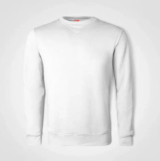 Basic Crew Neck Sweater – Custom Printed – White