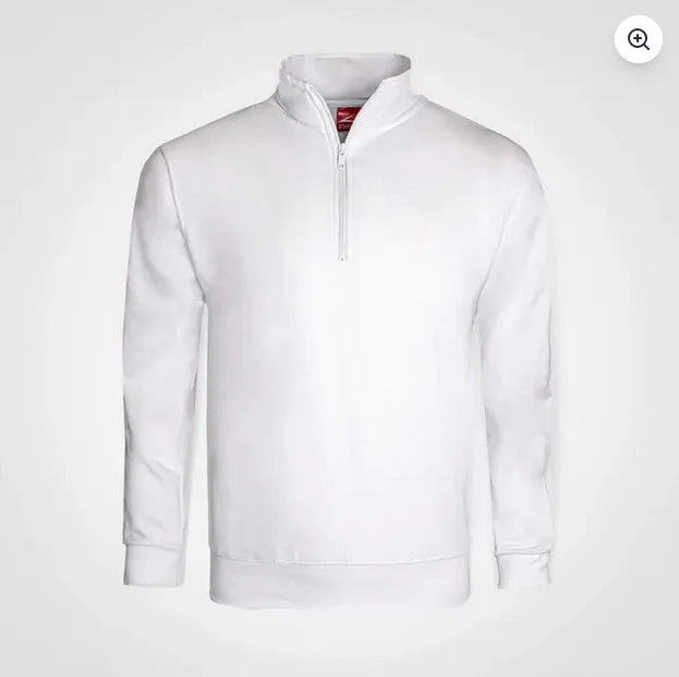 Quarter Zip Sweater – Custom Printed – White