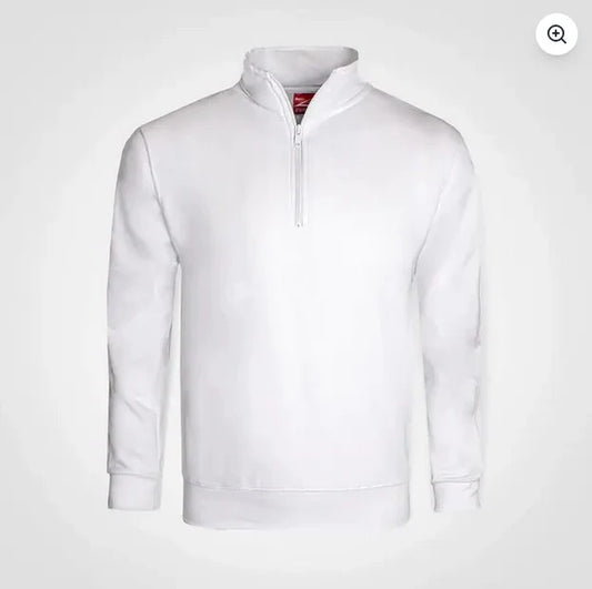 Quarter Zip Sweater – Custom Printed – White